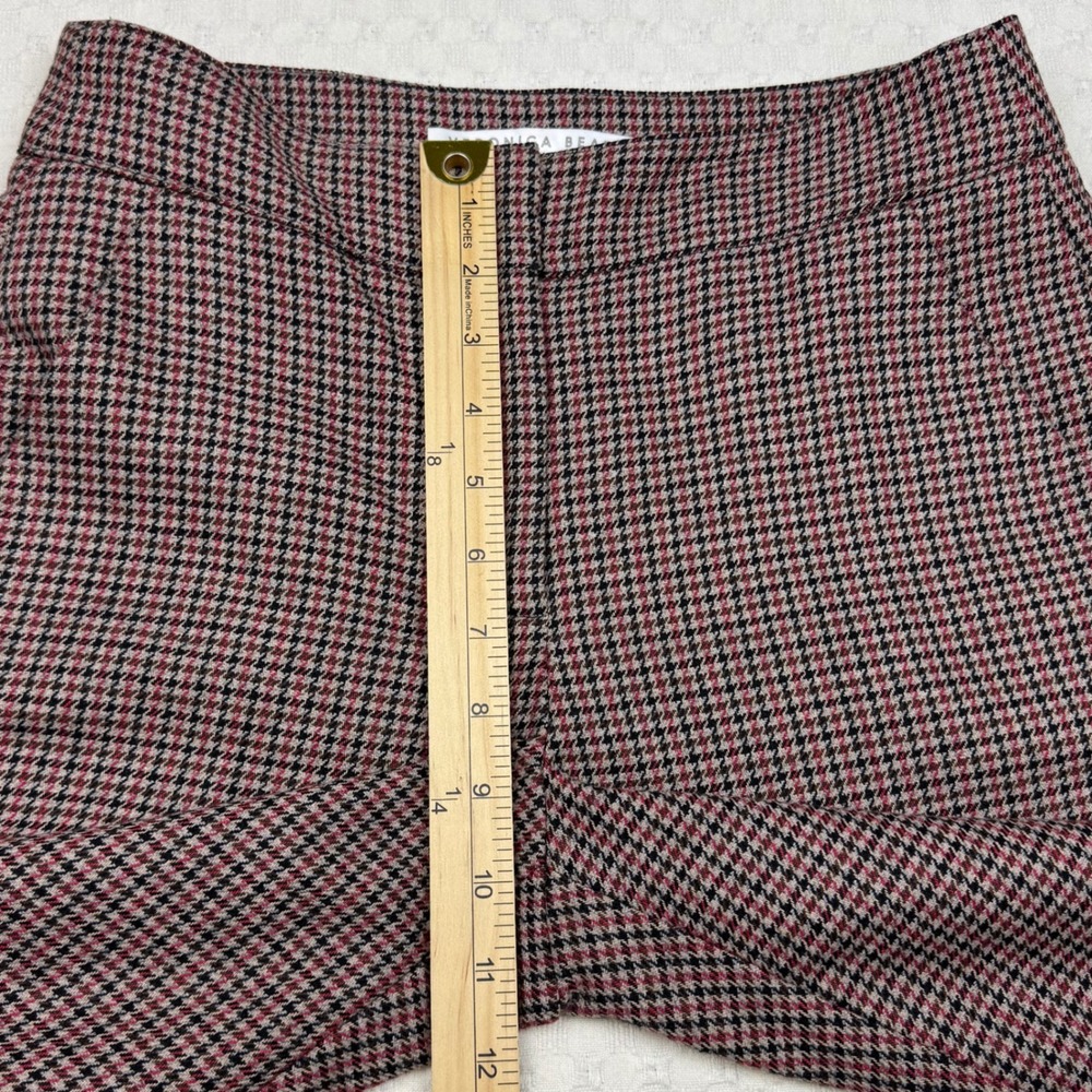 Veronica Beard Pants Women Size 2 Houndstooth Plaid Trousers Cropped Made in USA - Picture 9 of 10